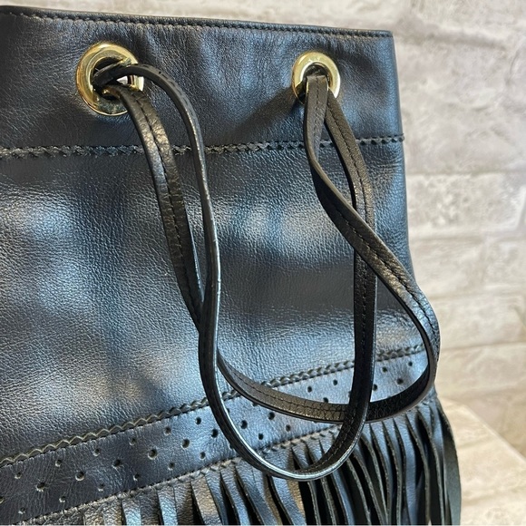 J&M DAVIDSON Rio‎ 07314/141 Women's Leather Shoulder Bag Boho Bohemian Black - Picture 8 of 14